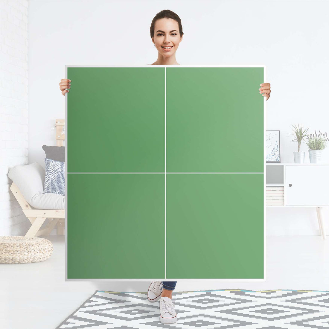 Klebefolie für Schränke Grün Light - IKEA Besta Schrank Quadratisch 4 Türen - Folie