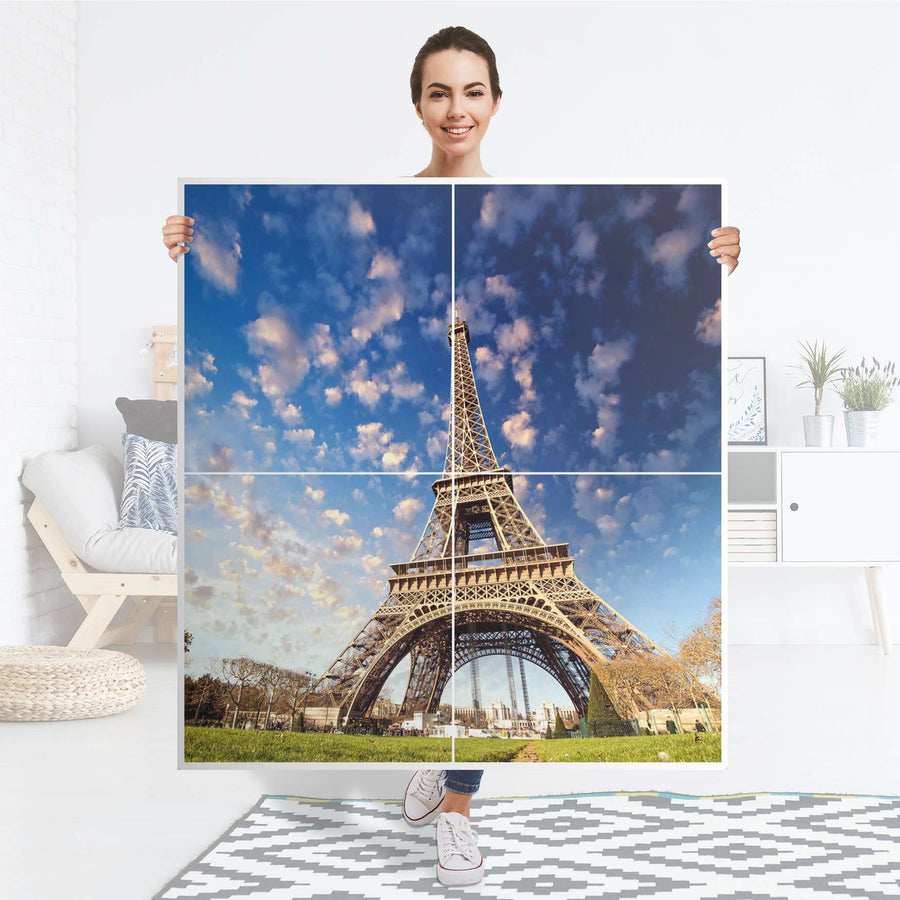 Klebefolie für Schränke La Tour Eiffel - IKEA Besta Schrank Quadratisch 4 Türen - Folie