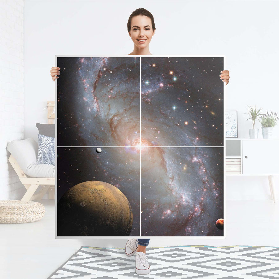 Klebefolie für Schränke Milky Way - IKEA Besta Schrank Quadratisch 4 Türen - Folie