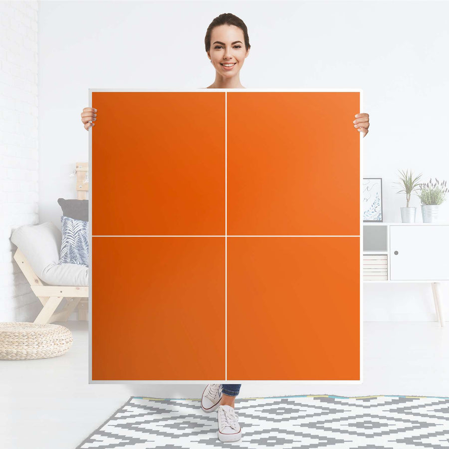 Klebefolie für Schränke Orange Dark - IKEA Besta Schrank Quadratisch 4 Türen - Folie