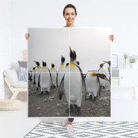 Klebefolie für Schränke Penguin Family - IKEA Besta Schrank Quadratisch 4 Türen - Folie
