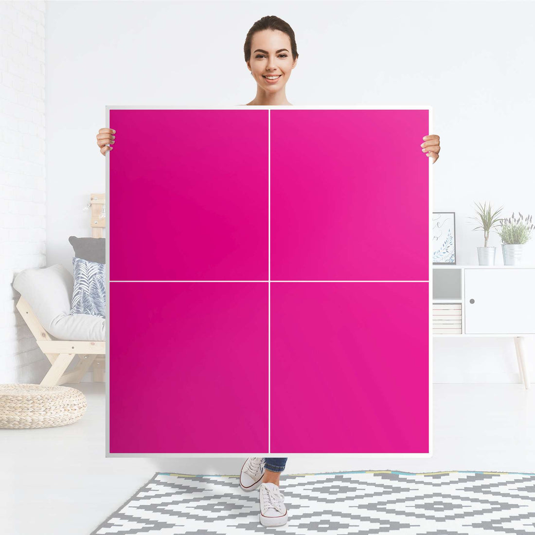 Klebefolie für Schränke Pink Dark - IKEA Besta Schrank Quadratisch 4 Türen - Folie