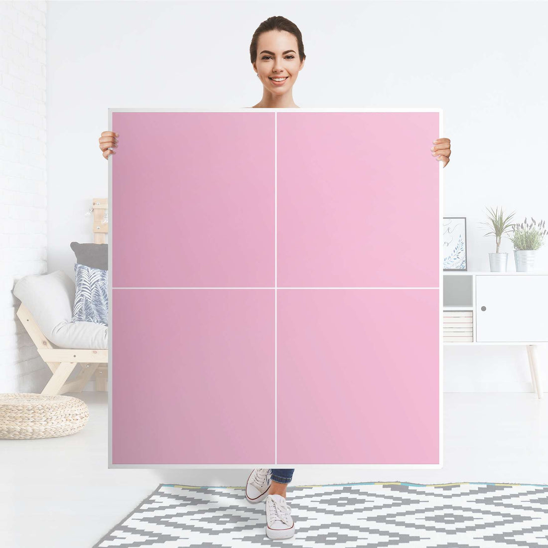 Klebefolie für Schränke Pink Light - IKEA Besta Schrank Quadratisch 4 Türen - Folie