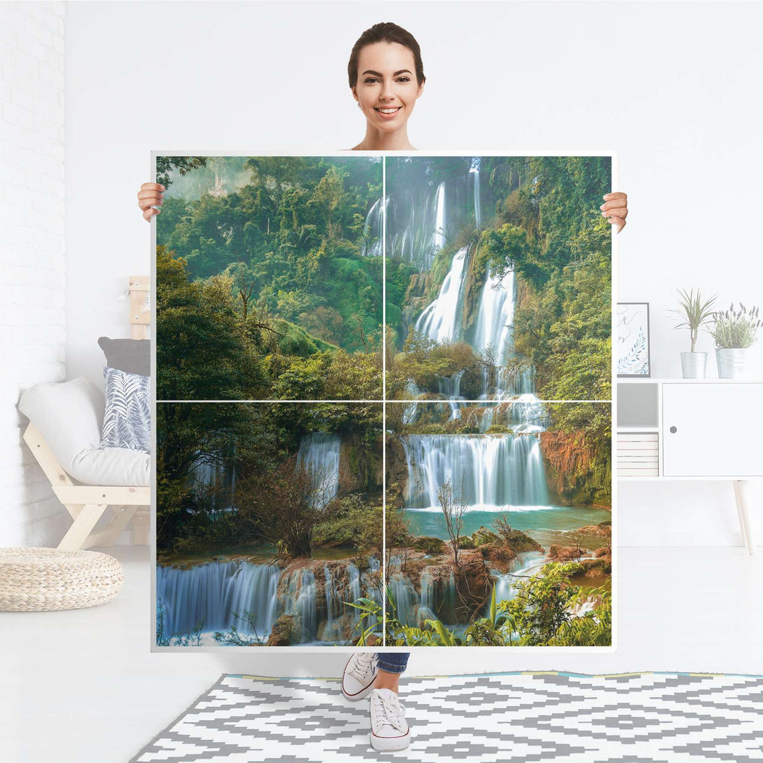 Klebefolie für Schränke Rainforest - IKEA Besta Schrank Quadratisch 4 Türen - Folie