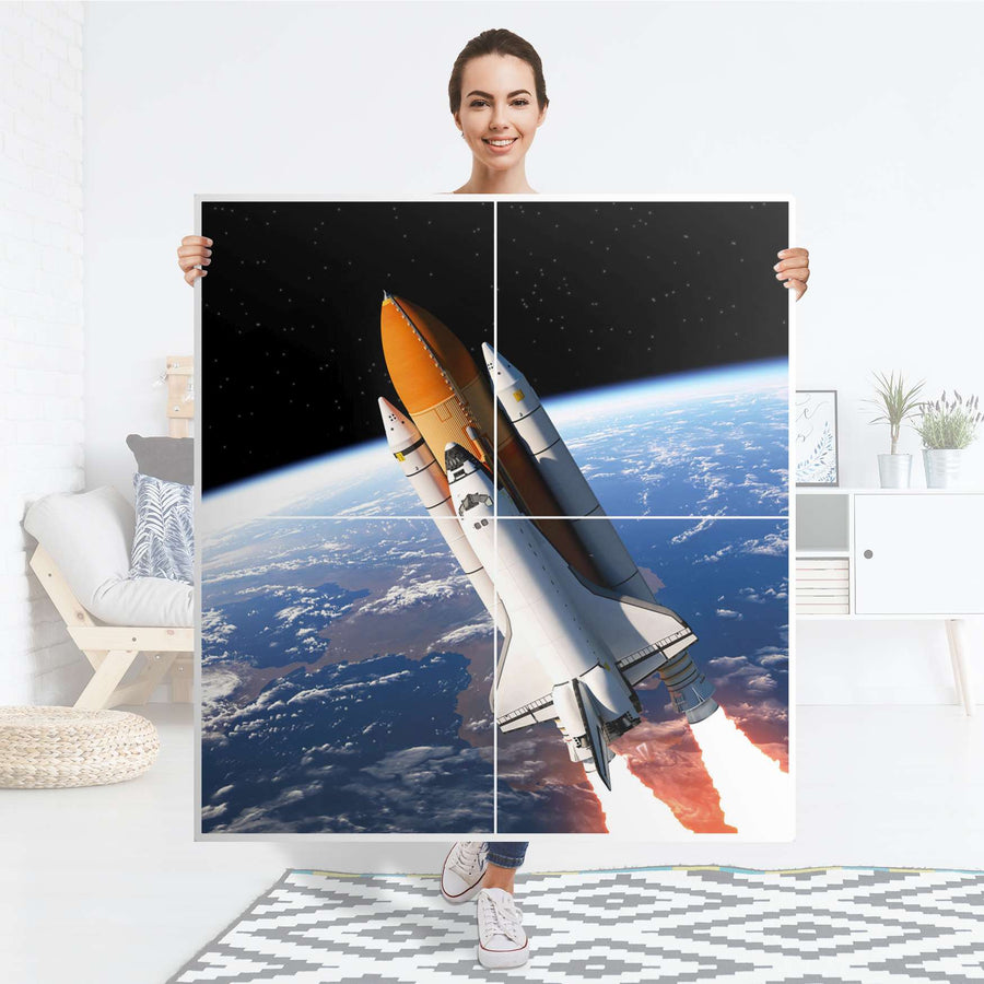 Klebefolie für Schränke Space Traveller - IKEA Besta Schrank Quadratisch 4 Türen - Folie