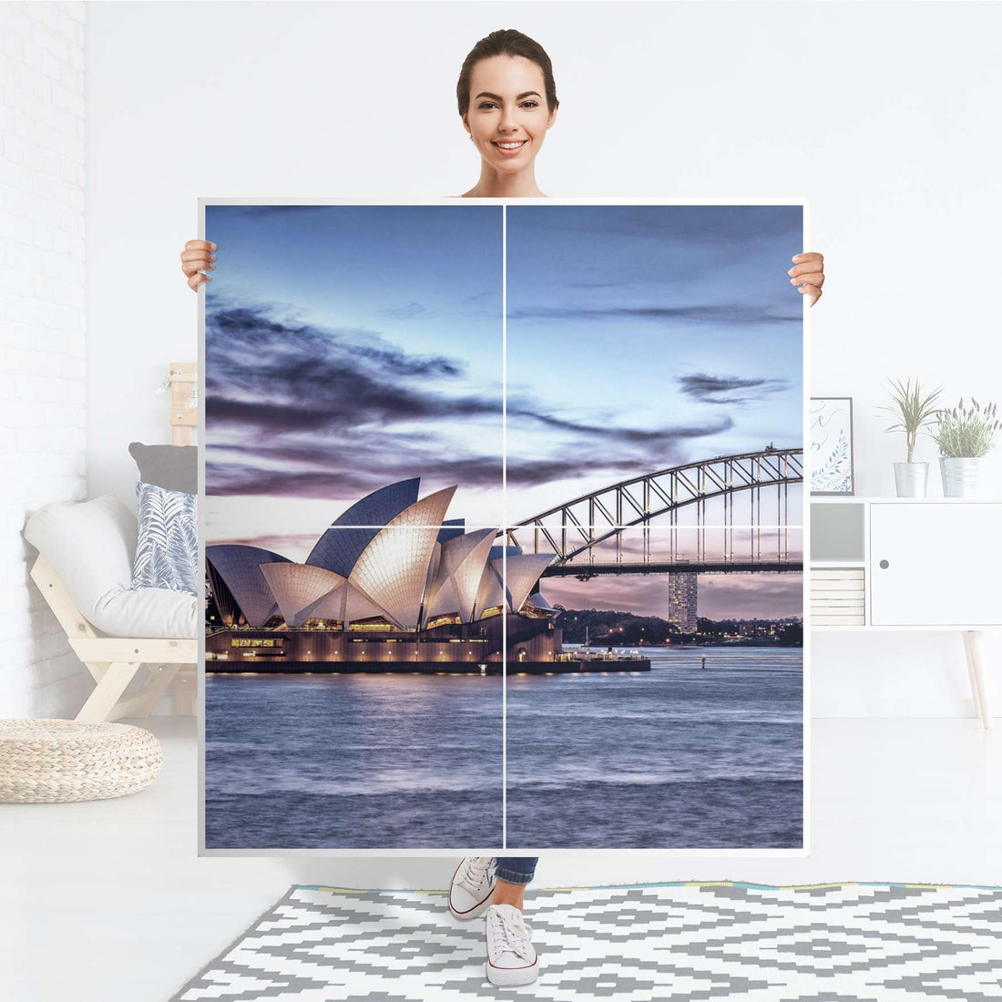 Klebefolie für Schränke Sydney - IKEA Besta Schrank Quadratisch 4 Türen - Folie