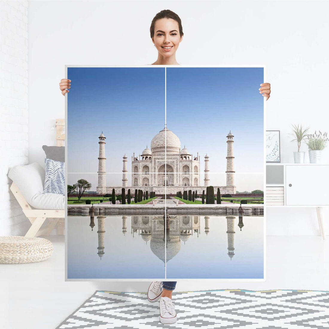 Klebefolie für Schränke Taj Mahal - IKEA Besta Schrank Quadratisch 4 Türen - Folie