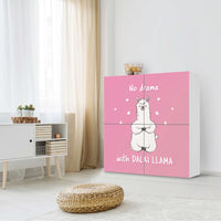 Klebefolie für Schränke Dalai Llama - IKEA Besta Schrank Quadratisch 4 Türen - Kinderzimmer