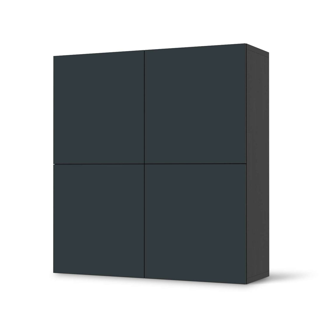 Klebefolie für Schränke Blaugrau Dark - IKEA Besta Schrank Quadratisch 4 Türen - schwarz