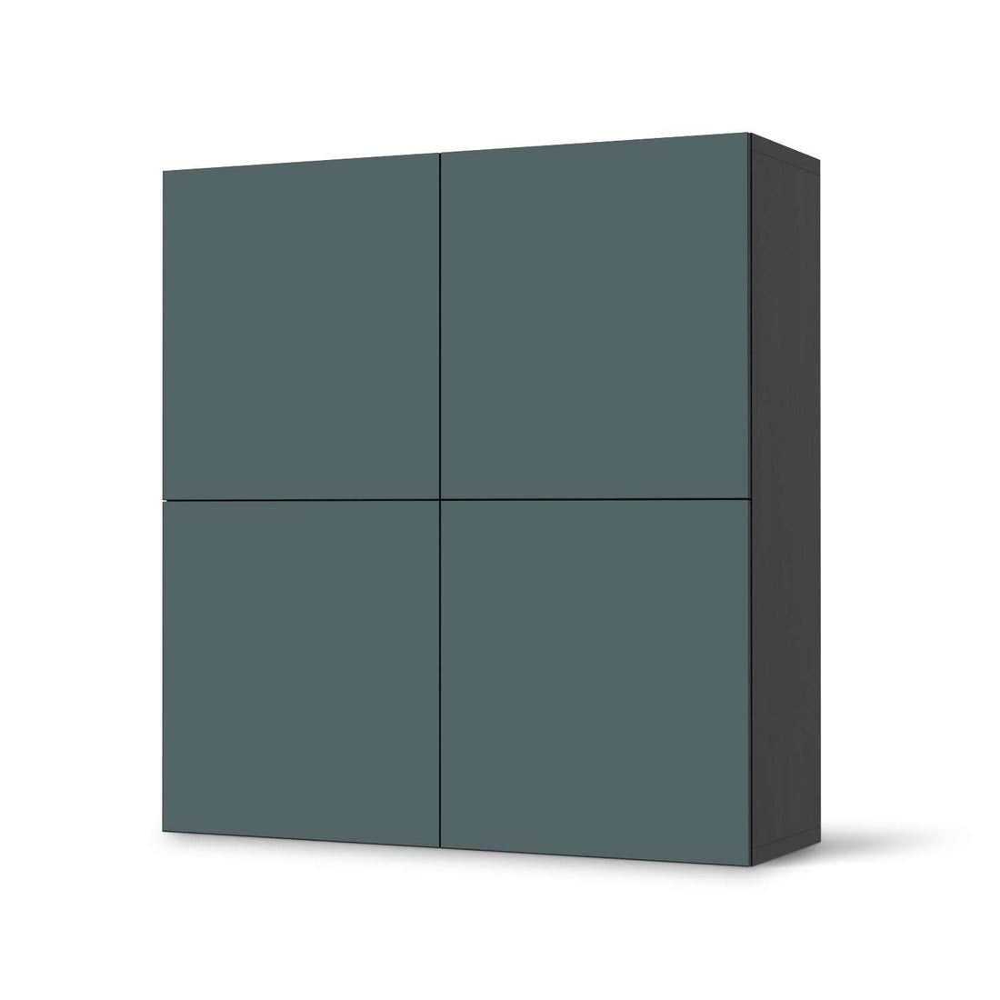 Klebefolie für Schränke Blaugrau Light - IKEA Besta Schrank Quadratisch 4 Türen - schwarz