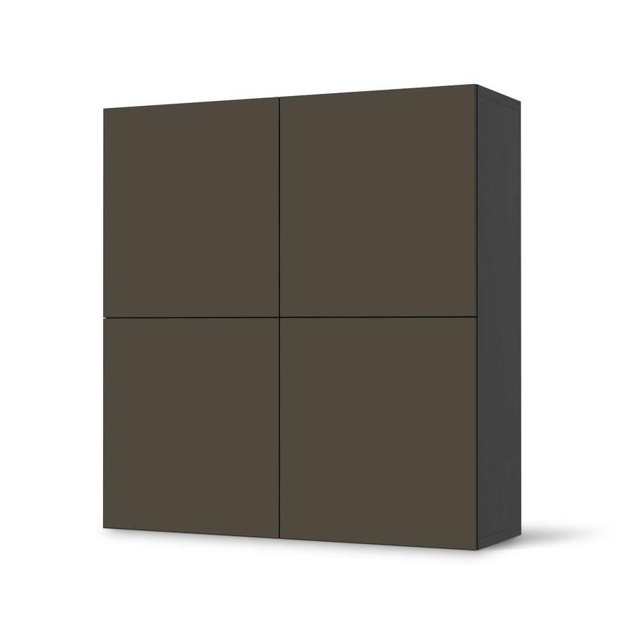 Klebefolie für Schränke Braungrau Dark - IKEA Besta Schrank Quadratisch 4 Türen - schwarz