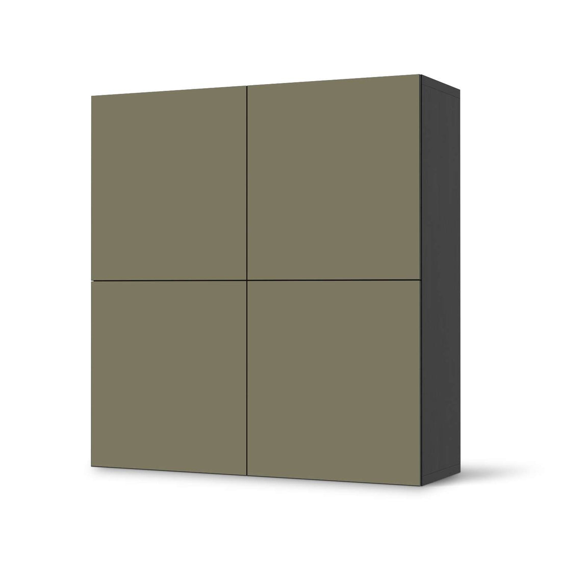 Klebefolie für Schränke Braungrau Light - IKEA Besta Schrank Quadratisch 4 Türen - schwarz