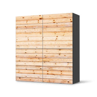 Klebefolie für Schränke Bright Planks - IKEA Besta Schrank Quadratisch 4 Türen - schwarz