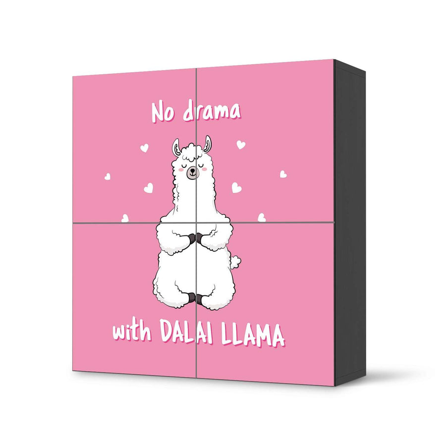 Klebefolie für Schränke Dalai Llama - IKEA Besta Schrank Quadratisch 4 Türen - schwarz