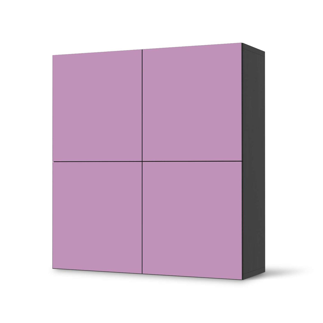 Klebefolie für Schränke Flieder Light - IKEA Besta Schrank Quadratisch 4 Türen - schwarz
