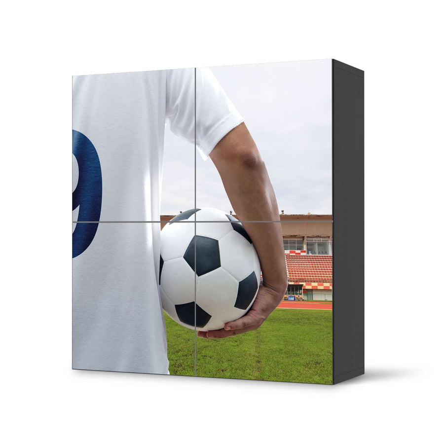 Klebefolie für Schränke Footballmania - IKEA Besta Schrank Quadratisch 4 Türen - schwarz