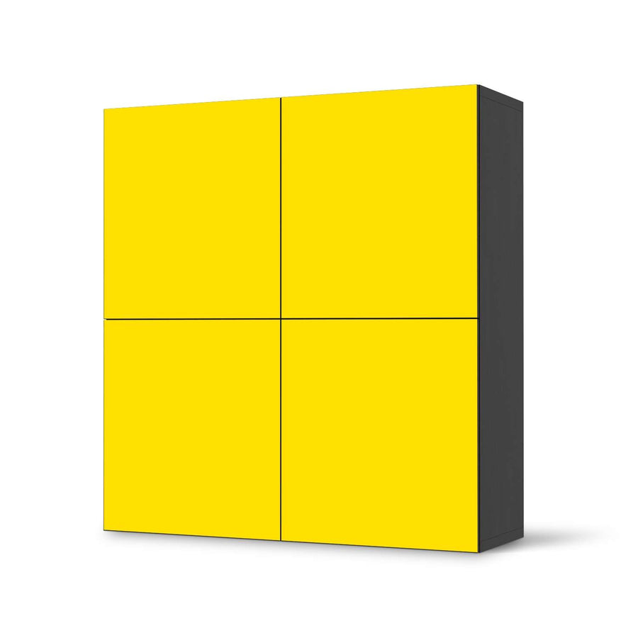 Klebefolie für Schränke Gelb Dark - IKEA Besta Schrank Quadratisch 4 Türen - schwarz