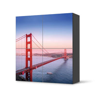 Klebefolie für Schränke Golden Gate - IKEA Besta Schrank Quadratisch 4 Türen - schwarz