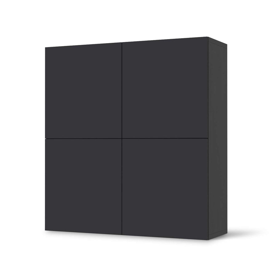 Klebefolie für Schränke Grau Dark - IKEA Besta Schrank Quadratisch 4 Türen - schwarz