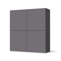 Klebefolie für Schränke Grau Light - IKEA Besta Schrank Quadratisch 4 Türen - schwarz