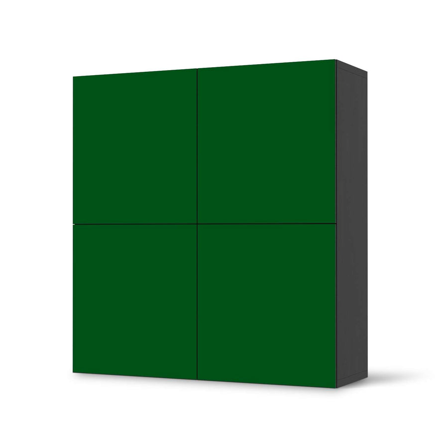 Klebefolie für Schränke Grün Dark - IKEA Besta Schrank Quadratisch 4 Türen - schwarz