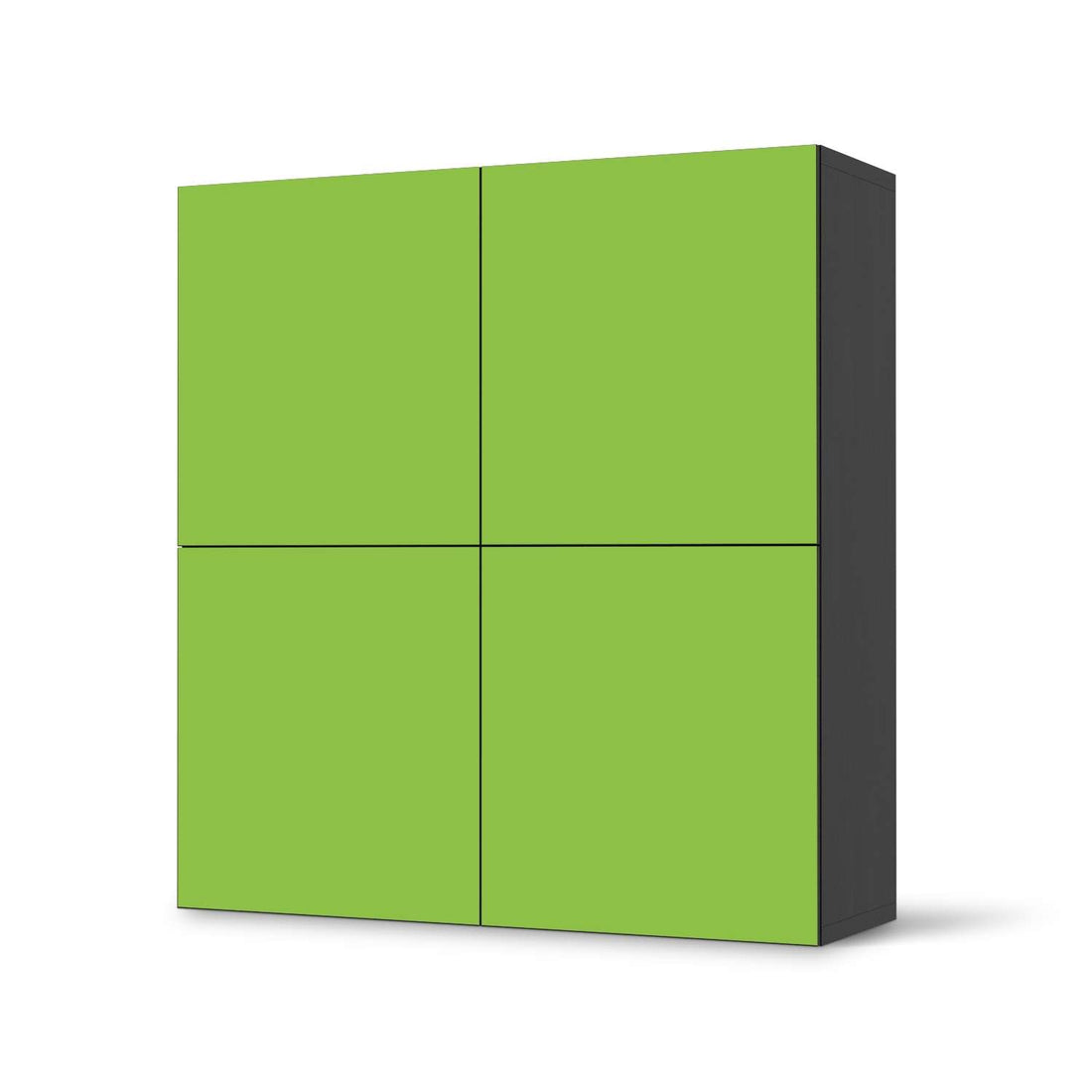 Klebefolie für Schränke Hellgrün Dark - IKEA Besta Schrank Quadratisch 4 Türen - schwarz