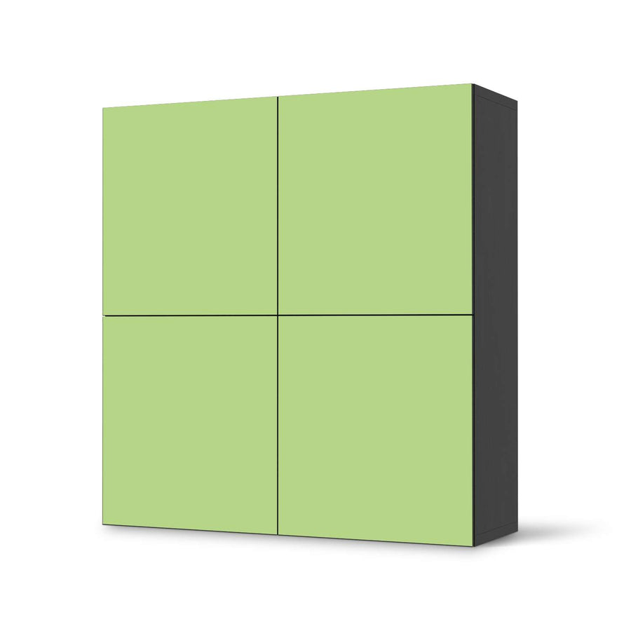 Klebefolie für Schränke Hellgrün Light - IKEA Besta Schrank Quadratisch 4 Türen - schwarz