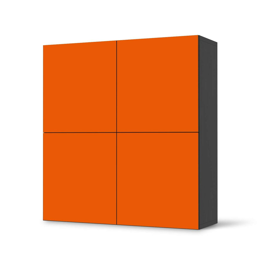 Klebefolie für Schränke Orange Dark - IKEA Besta Schrank Quadratisch 4 Türen - schwarz
