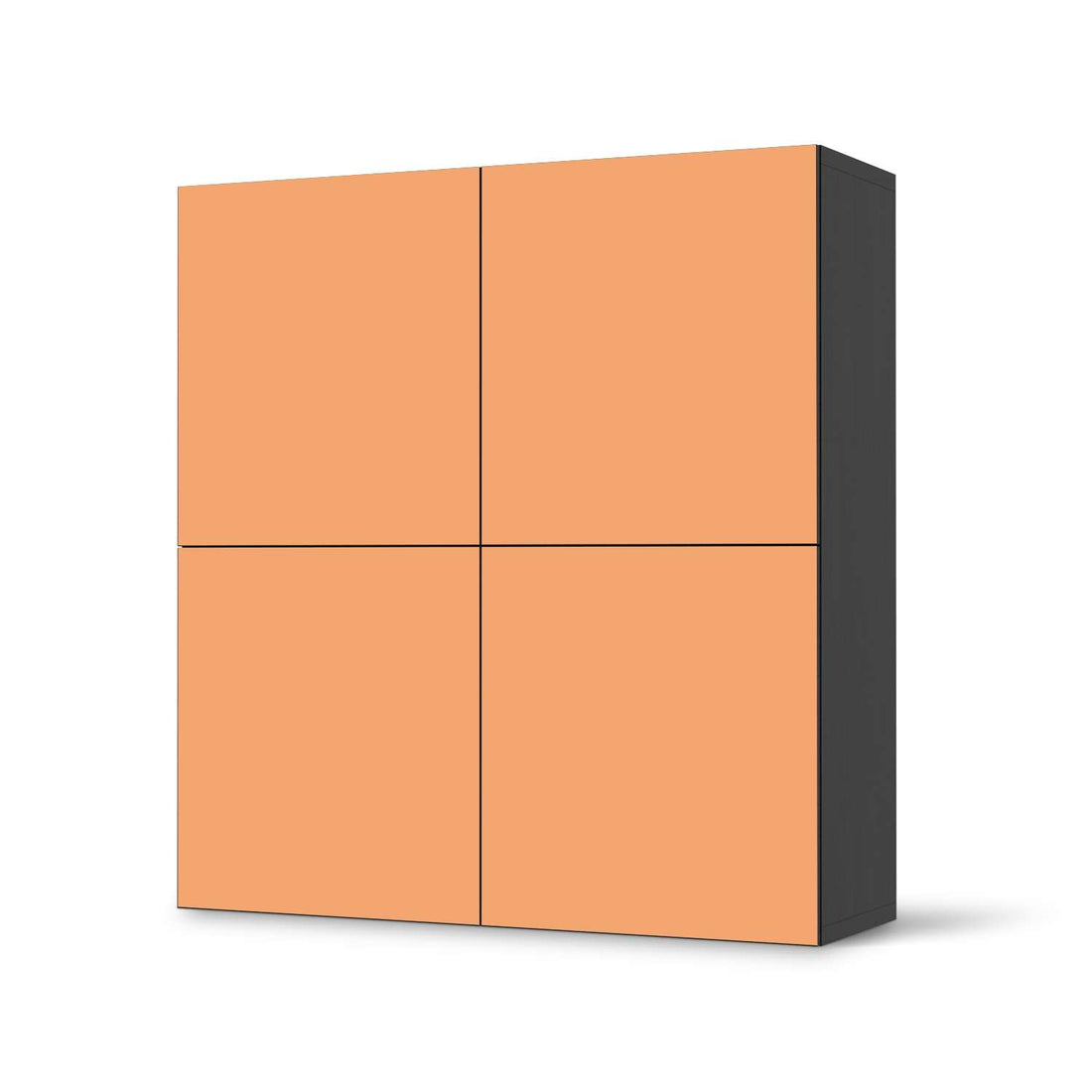 Klebefolie für Schränke Orange Light - IKEA Besta Schrank Quadratisch 4 Türen - schwarz