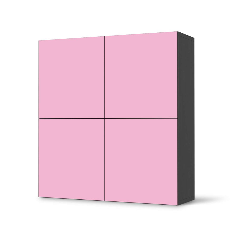Klebefolie für Schränke Pink Light - IKEA Besta Schrank Quadratisch 4 Türen - schwarz