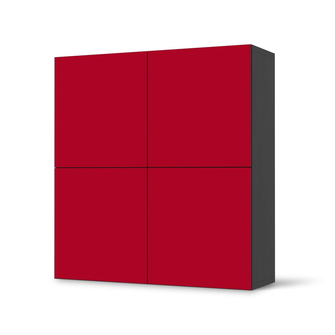 Klebefolie für Schränke Rot Dark - IKEA Besta Schrank Quadratisch 4 Türen - schwarz