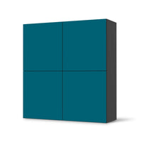 Klebefolie für Schränke Türkisgrün Dark - IKEA Besta Schrank Quadratisch 4 Türen - schwarz