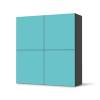Klebefolie für Schränke Türkisgrün Light - IKEA Besta Schrank Quadratisch 4 Türen - schwarz