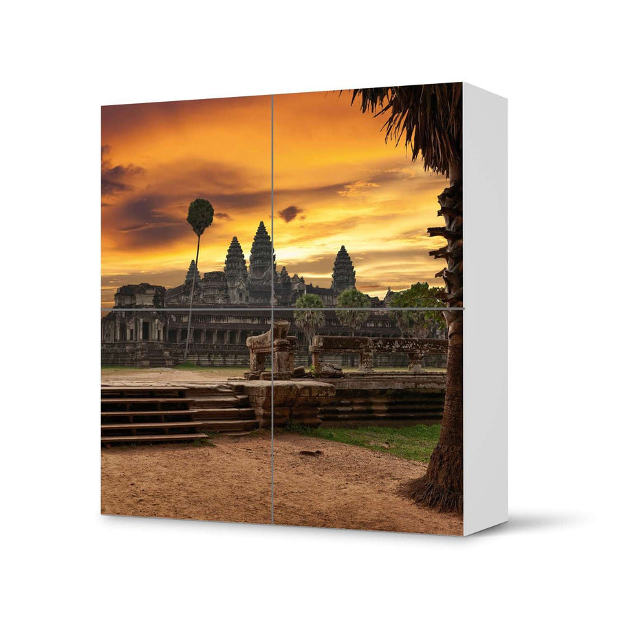 Klebefolie für Schränke Angkor Wat - IKEA Besta Schrank Quadratisch 4 Türen  - weiss