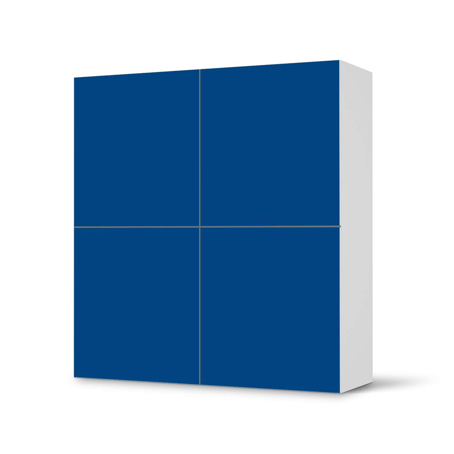 Klebefolie für Schränke Blau Dark - IKEA Besta Schrank Quadratisch 4 Türen  - weiss