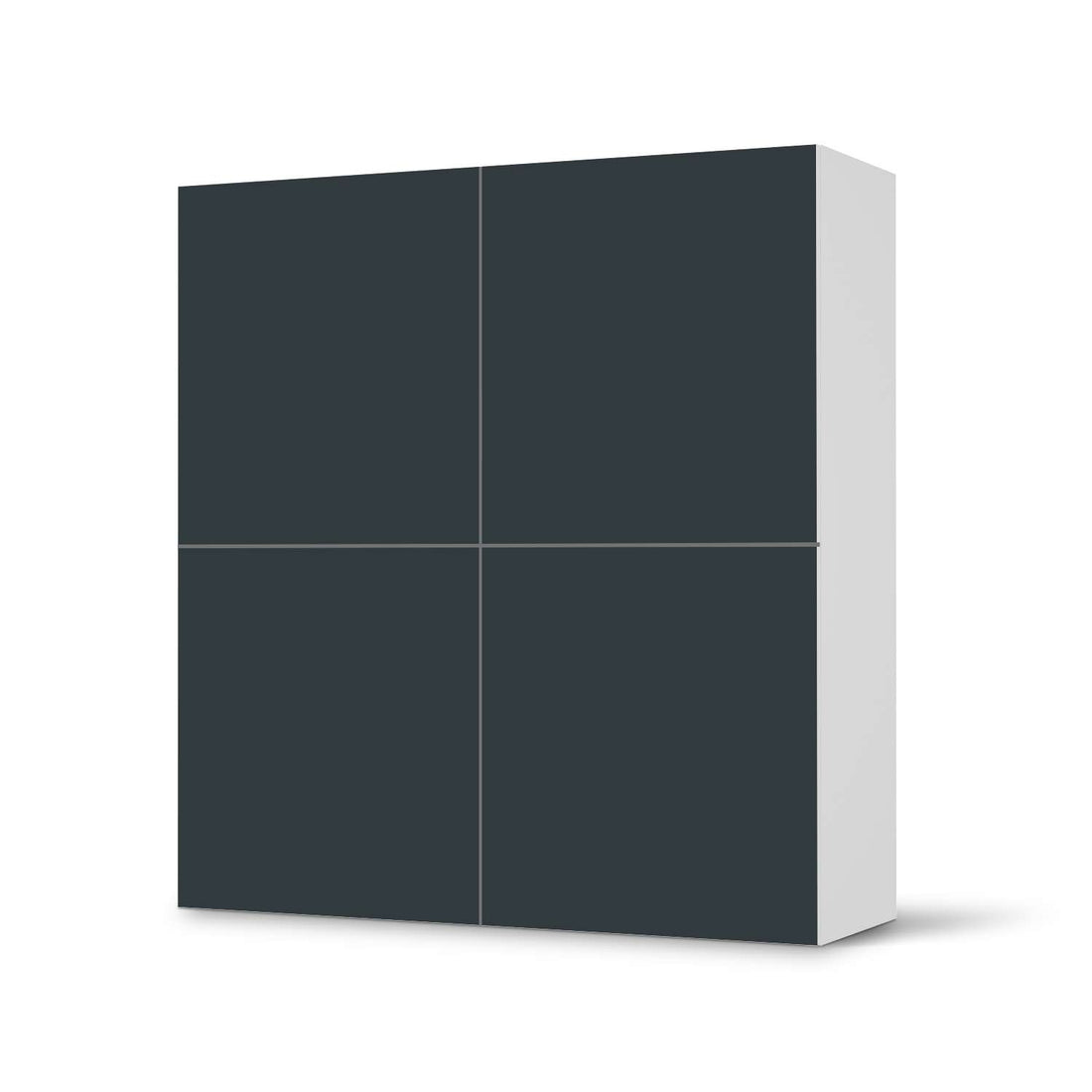 Klebefolie für Schränke Blaugrau Dark - IKEA Besta Schrank Quadratisch 4 Türen  - weiss