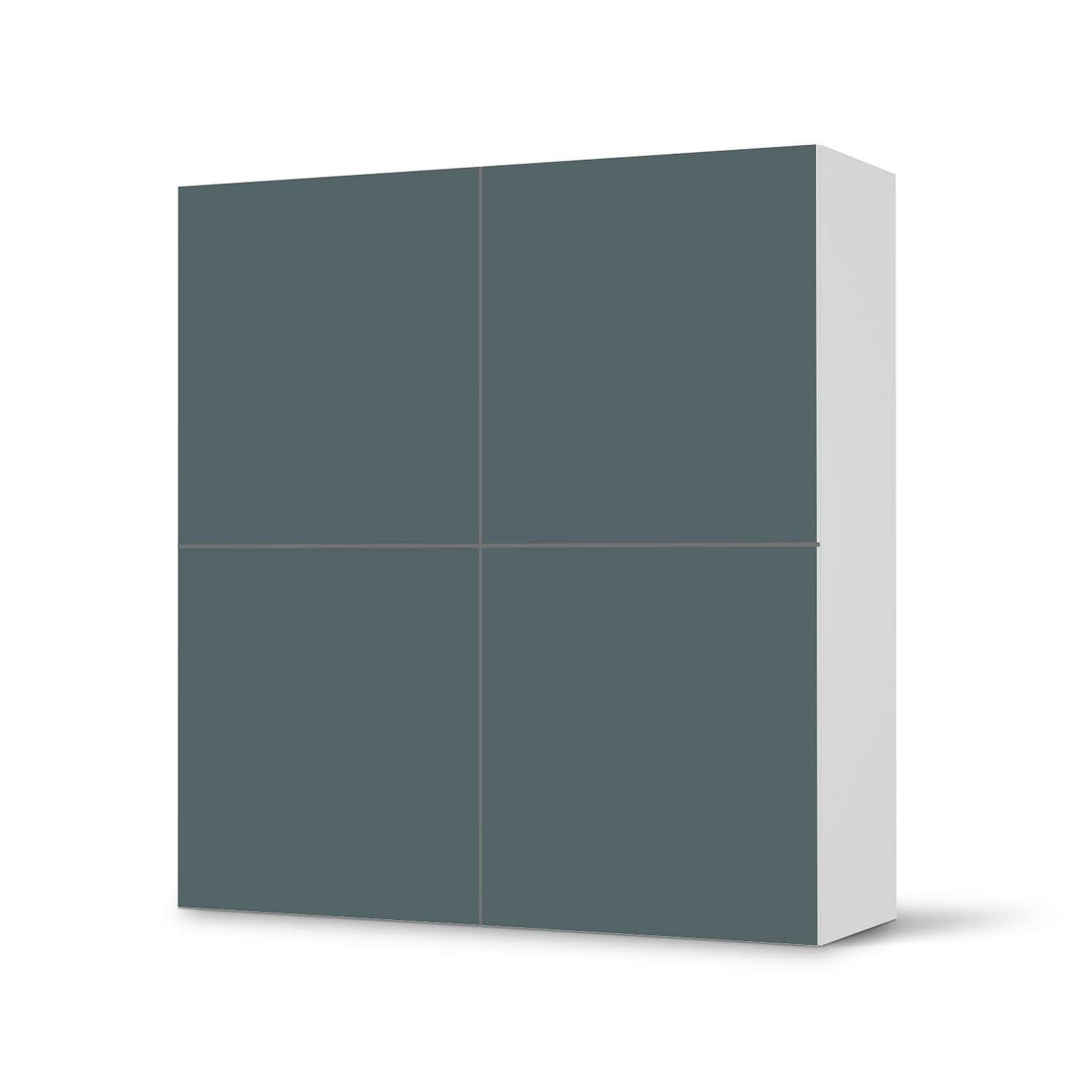 Klebefolie für Schränke Blaugrau Light - IKEA Besta Schrank Quadratisch 4 Türen  - weiss