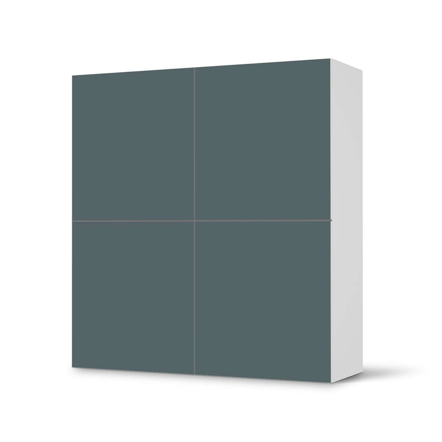 Klebefolie für Schränke Blaugrau Light - IKEA Besta Schrank Quadratisch 4 Türen  - weiss