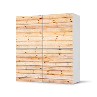 Klebefolie für Schränke Bright Planks - IKEA Besta Schrank Quadratisch 4 Türen  - weiss