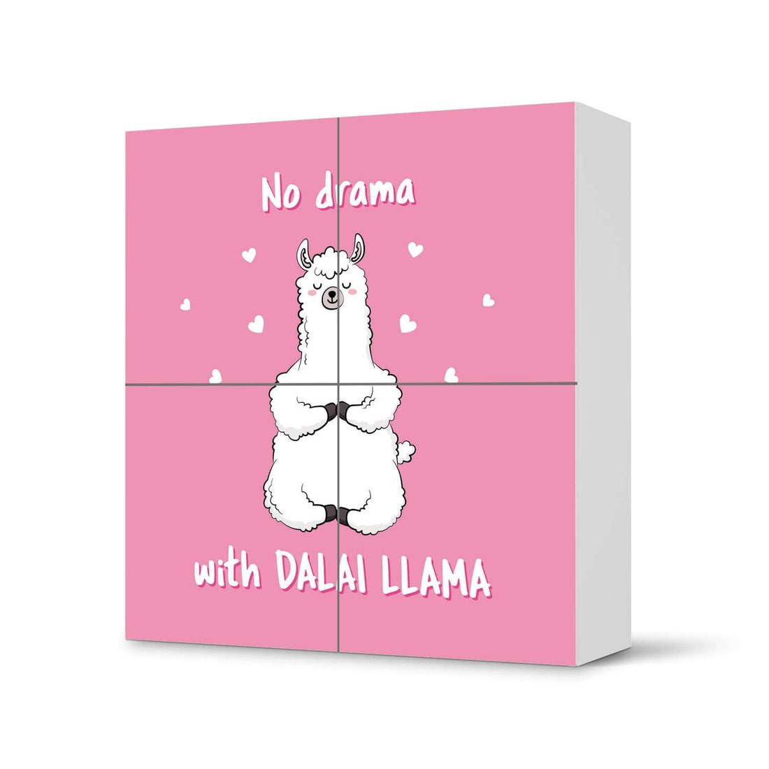 Klebefolie für Schränke Dalai Llama - IKEA Besta Schrank Quadratisch 4 Türen  - weiss