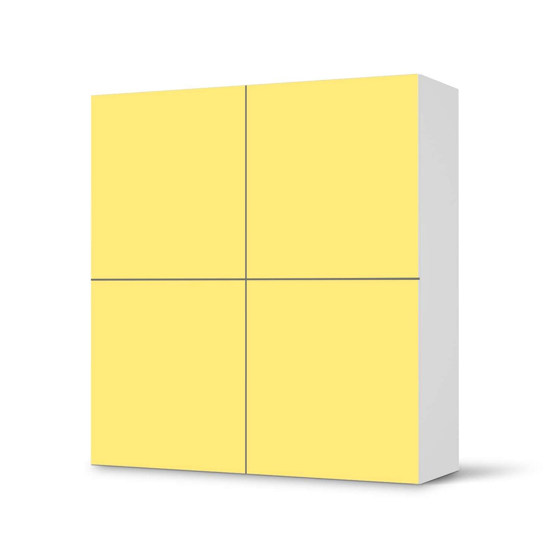 Klebefolie für Schränke Gelb Light - IKEA Besta Schrank Quadratisch 4 Türen  - weiss