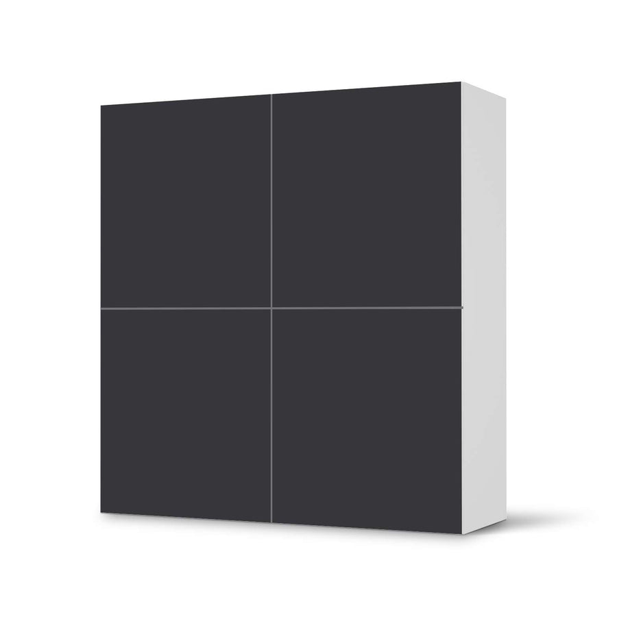 Klebefolie für Schränke Grau Dark - IKEA Besta Schrank Quadratisch 4 Türen  - weiss