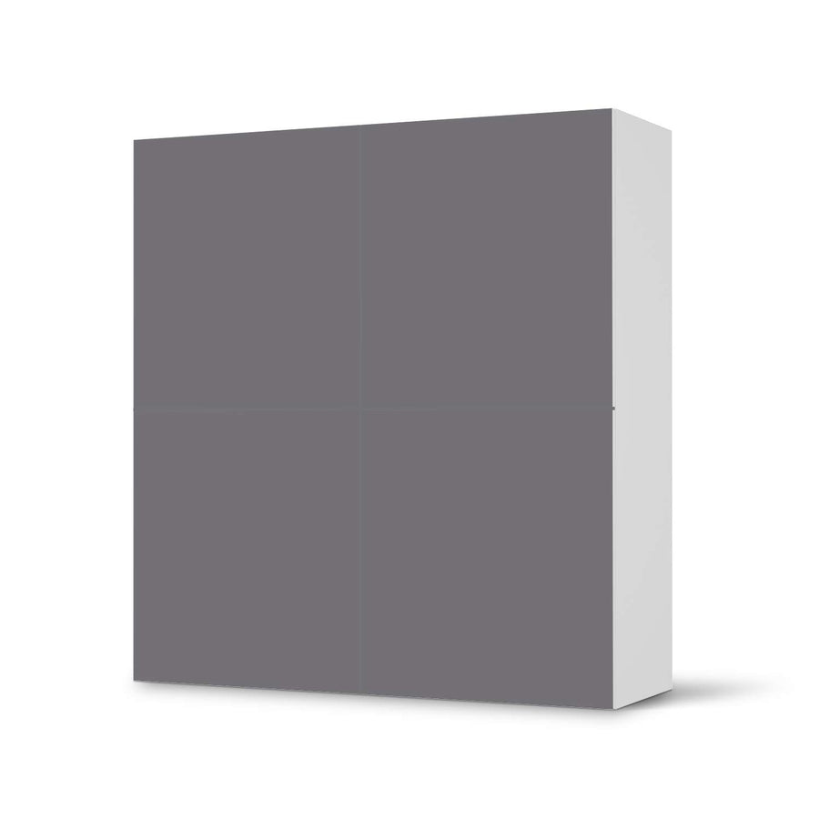 Klebefolie für Schränke Grau Light - IKEA Besta Schrank Quadratisch 4 Türen  - weiss