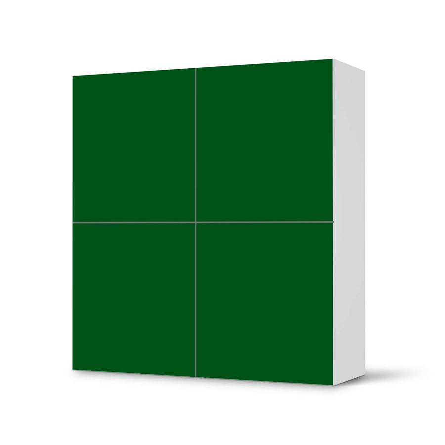 Klebefolie für Schränke Grün Dark - IKEA Besta Schrank Quadratisch 4 Türen  - weiss
