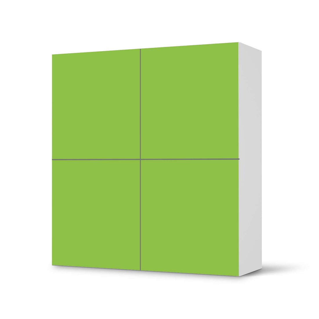 Klebefolie für Schränke Hellgrün Dark - IKEA Besta Schrank Quadratisch 4 Türen  - weiss