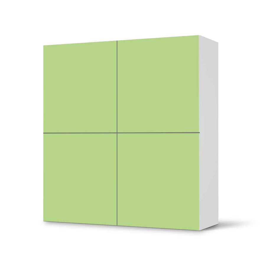 Klebefolie für Schränke Hellgrün Light - IKEA Besta Schrank Quadratisch 4 Türen  - weiss