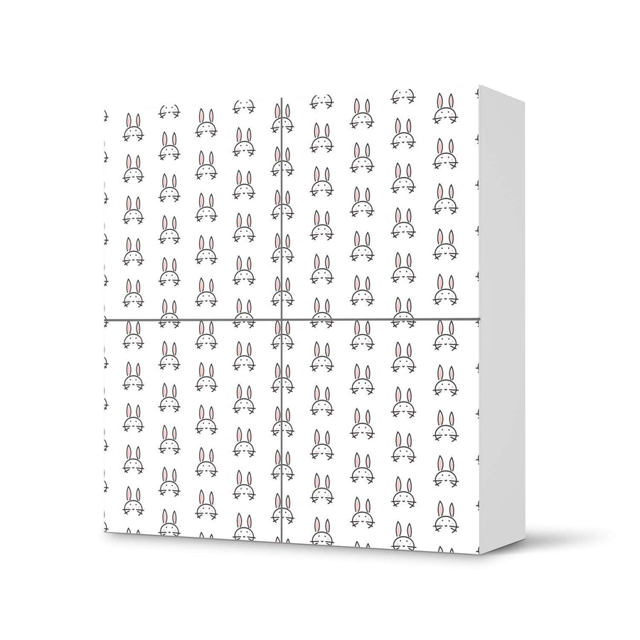Klebefolie für Schränke Hoppel - IKEA Besta Schrank Quadratisch 4 Türen  - weiss