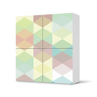Klebefolie für Schränke Melitta Pastell Geometrie - IKEA Besta Schrank Quadratisch 4 Türen  - weiss