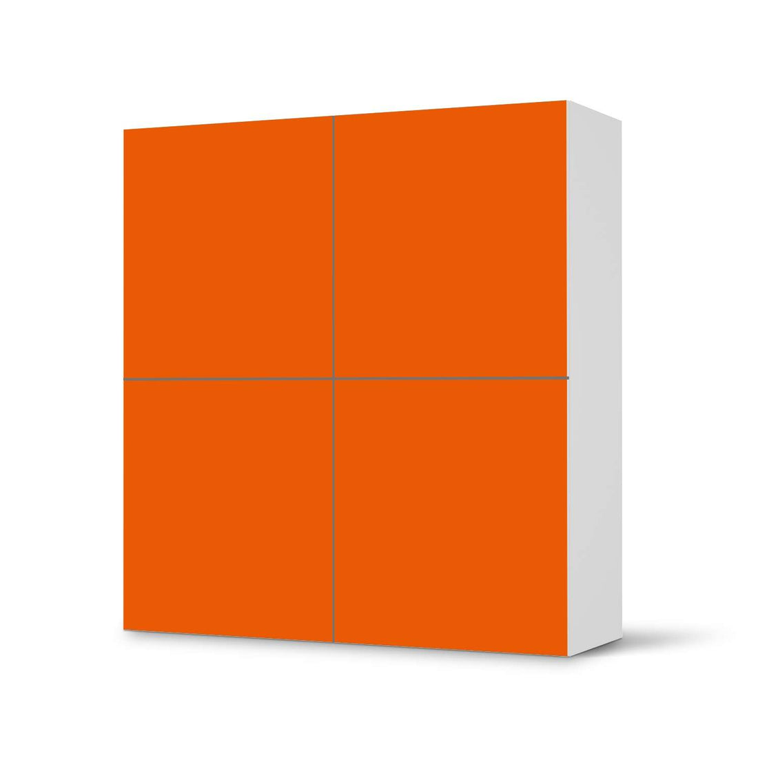 Klebefolie für Schränke Orange Dark - IKEA Besta Schrank Quadratisch 4 Türen  - weiss