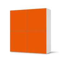 Klebefolie für Schränke Orange Dark - IKEA Besta Schrank Quadratisch 4 Türen  - weiss
